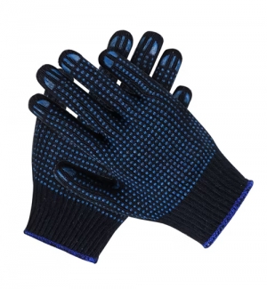 Blue Dotted Gloves